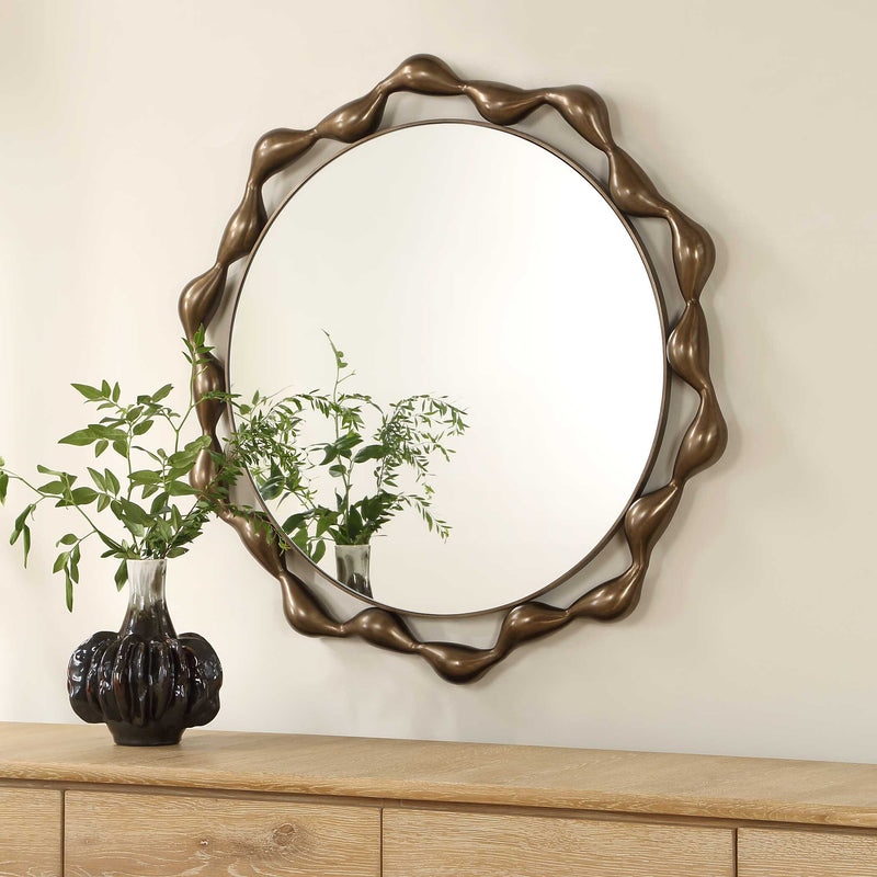 Uttermost Remolino Round Bronze Mirror