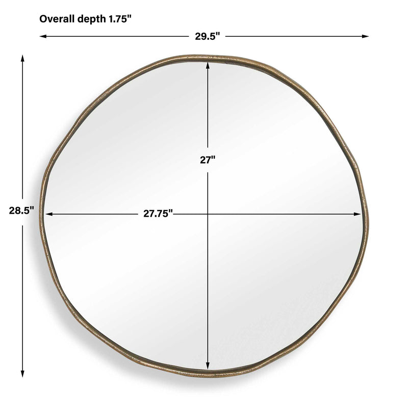 Uttermost Lowen Round Brass Mirror