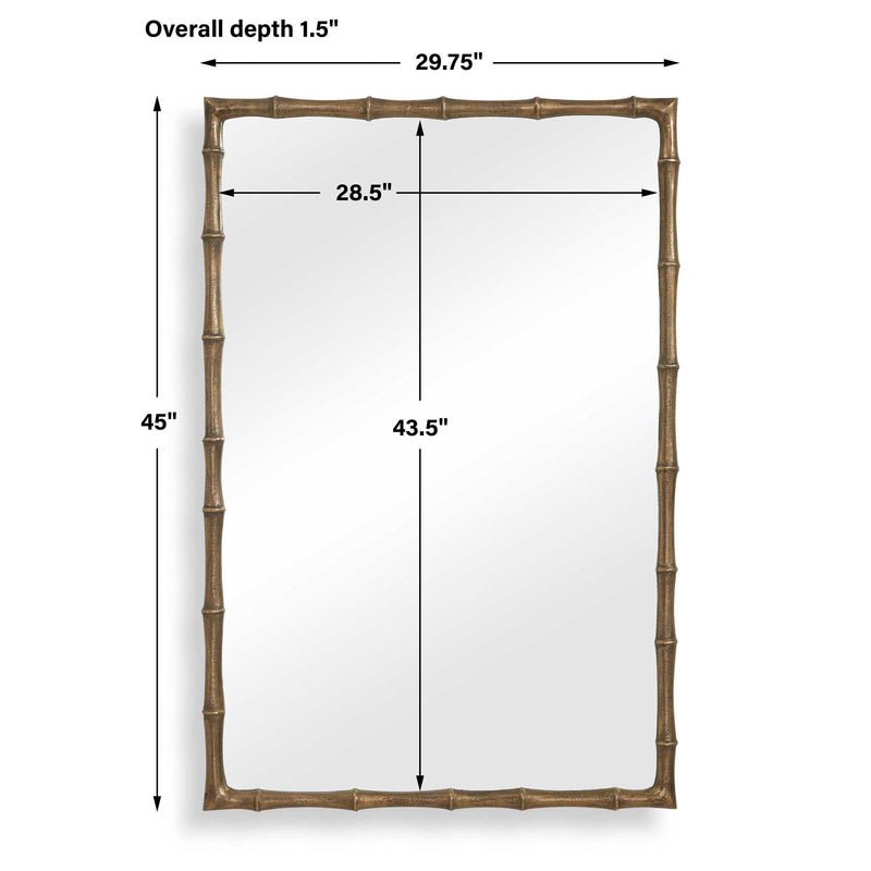 Uttermost Brass Bamboo Rectangle Mirror