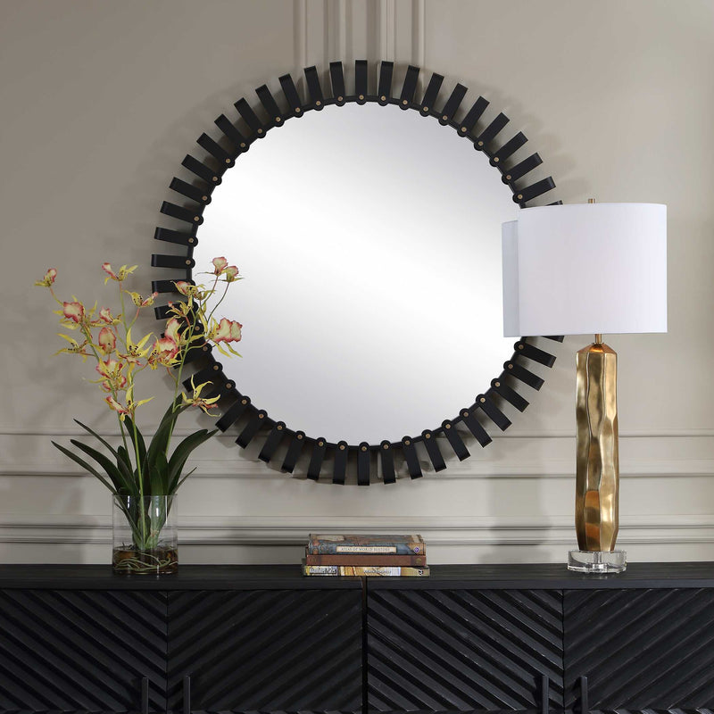 Uttermost Jael Round Iron Bands Mirror