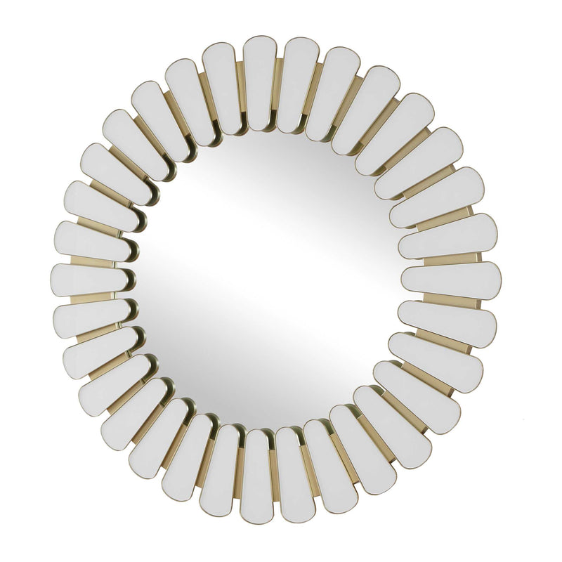 Uttermost Miran White Glass Round Mirror