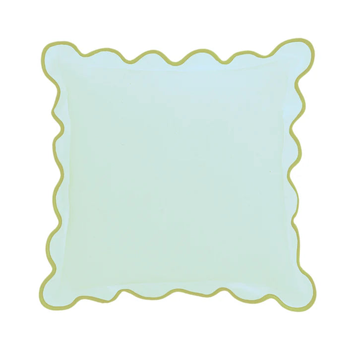 Laura Park - 18 x18 Scalloped Pillows  - Blue and Green