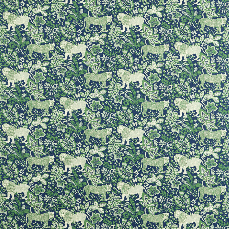 SCION - RUMBLE IN THE JUNGLE- MIDNIGHT/MINT - Fabric by the Yard MIDNIGHT/MINT