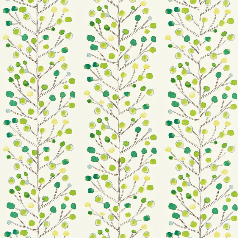 SCION - BERRY TREE- EMERALD/LIME/CHALK - Fabric by the Yard EMERALD/LIME/CHALK