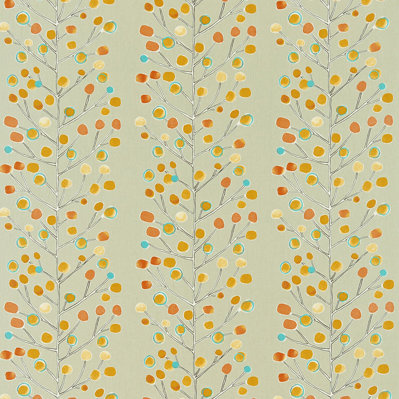 SCION - BERRY TREE- NEUTRAL/TANGERINE - Fabric by the Yard NEUTRAL/TANGERINE