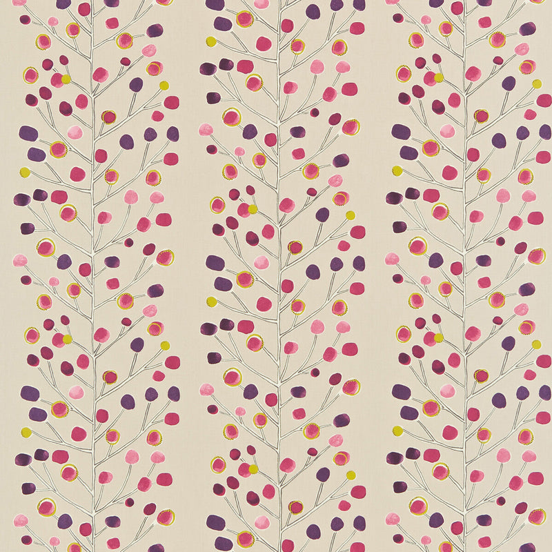 SCION - BERRY TREE- MINT/PLUM/BERRY - Fabric by the Yard MINT/PLUM/BERRY
