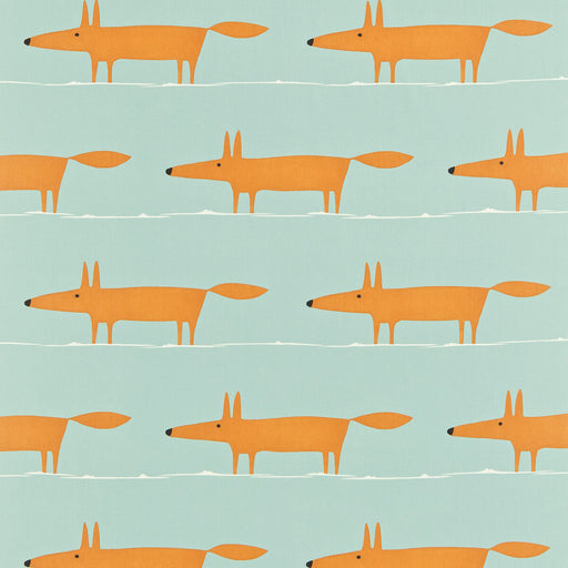 SCION - MR FOX- SKY/TANGERINE - Fabric by the Yard SKY/TANGERINE
