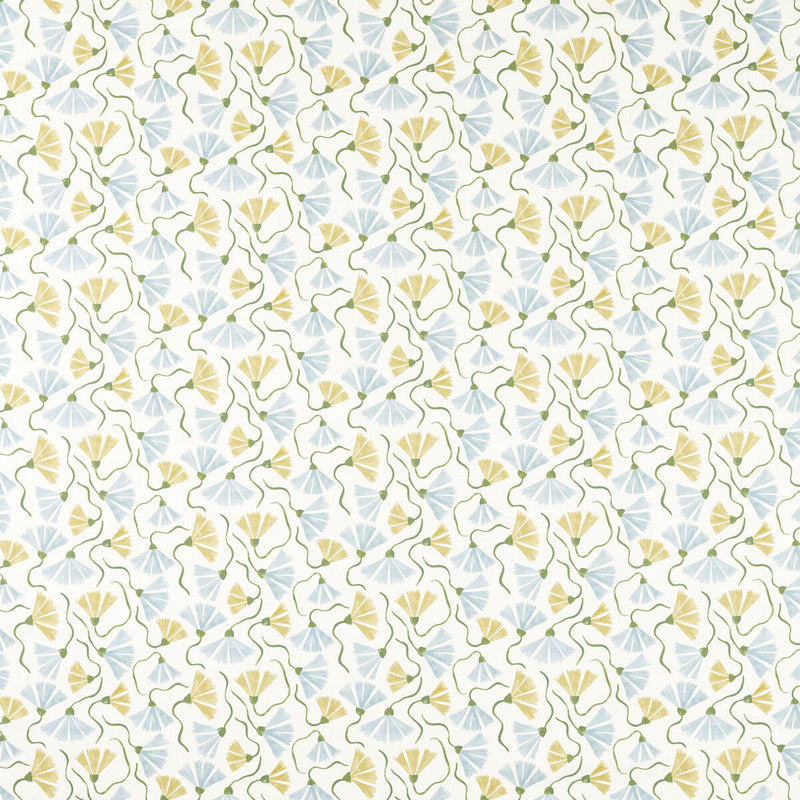 SCION - FRINGED POPPY - HONEY/CORNFLOWER - Fabric By The YARD