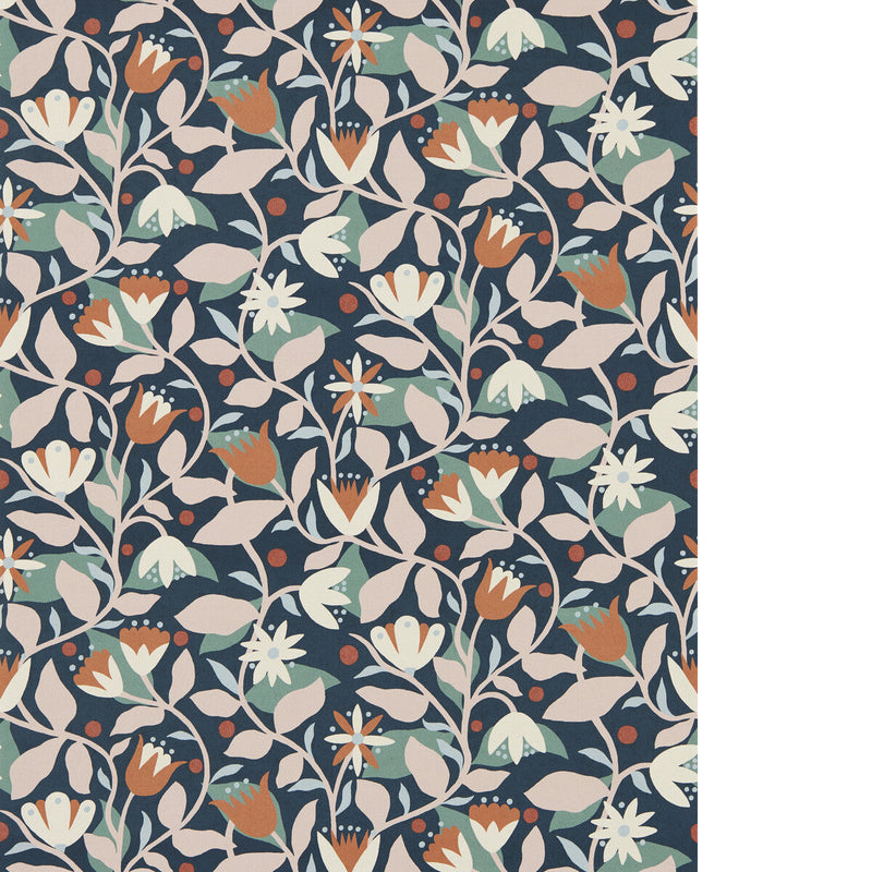 SCION - DANCING DAISIES WP - MIDNIGHT - Wallpaper By The ROLL