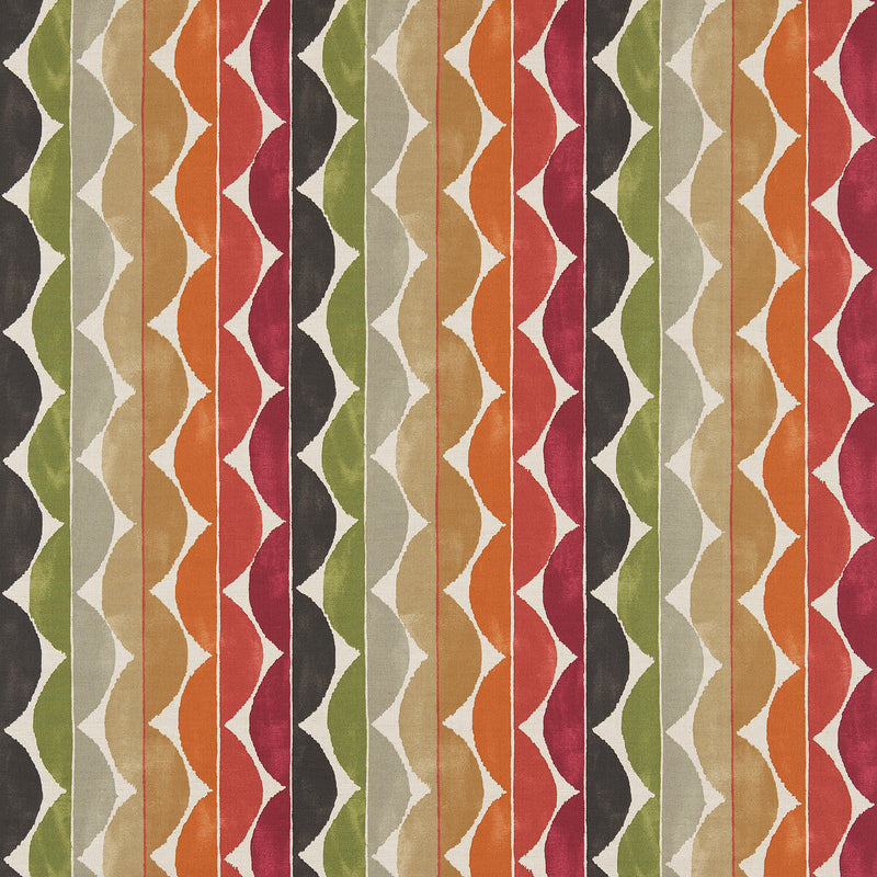 SCION - YOKI- TERRACOTTA/MOSS/AMBER - Fabric by the Yard TERRACOTTA/MOSS/AMBER