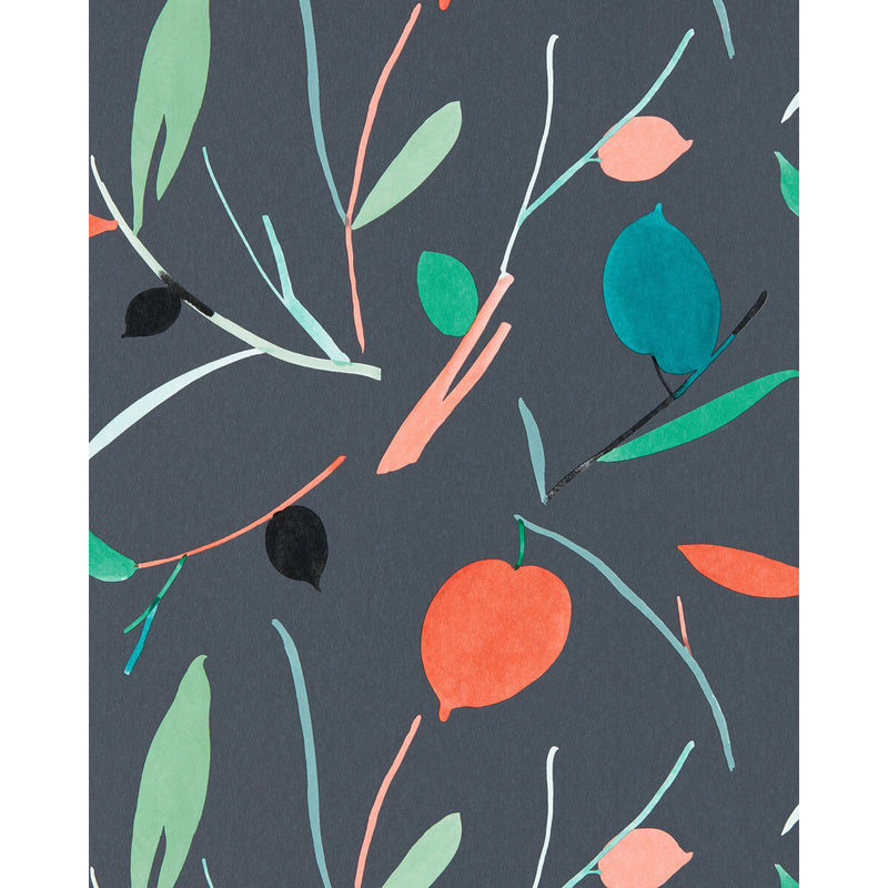SCION - OXALIS WP- PIMENTO/MARINE - Wallcovering by the Roll PIMENTO/MARINE