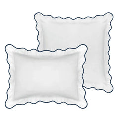 Navy / White Scalloped Sham - Standard