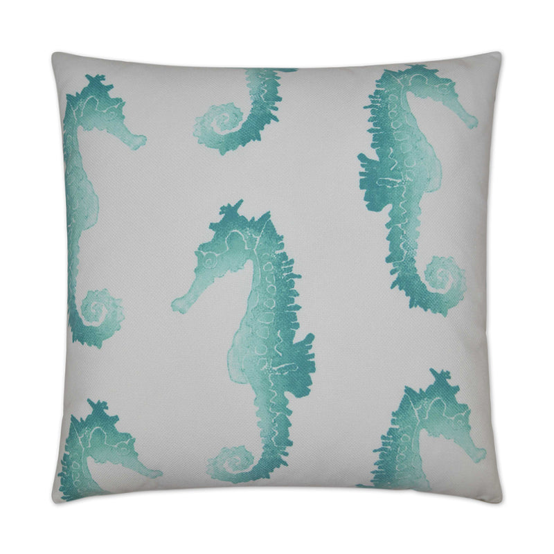 Outdoor Seahorse Pillow - Turquoise - DV Kap