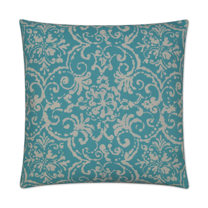 Outdoor Print Affair Pillow - Turquoise - DV Kap