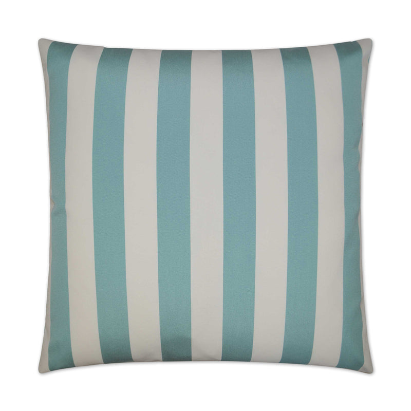 Outdoor Cafe Stripe Pillow - Aqua - DV Kap