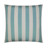 Outdoor Cafe Stripe Pillow - Aqua - DV Kap
