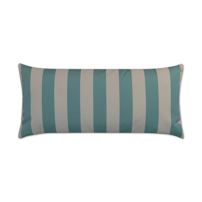 Outdoor Cafe Stripe Lumbar Pillow - Aqua - DV Kap