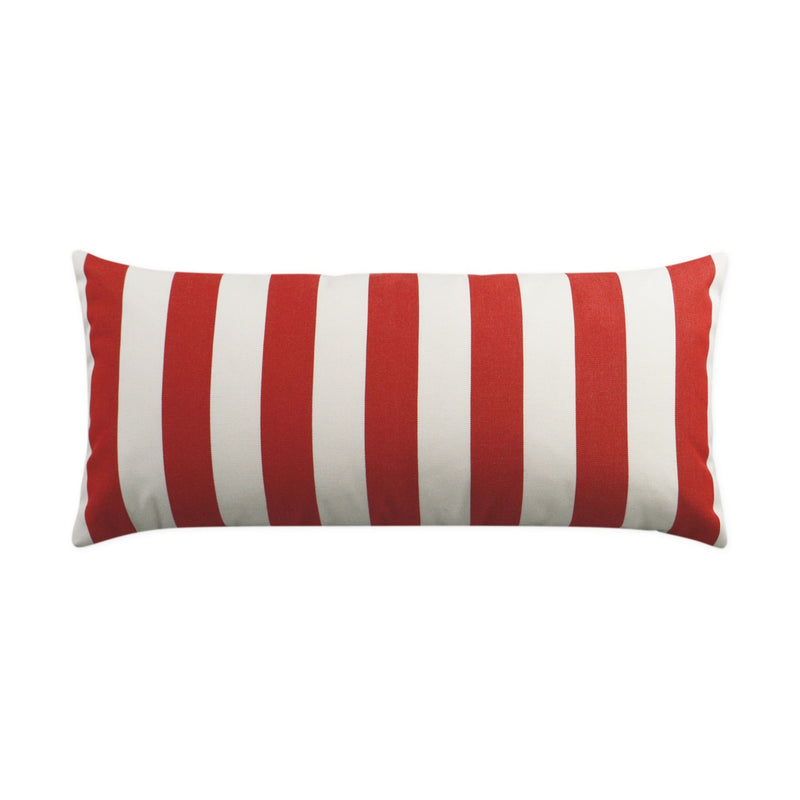 Outdoor Cafe Stripe Lumbar Pillow - Red - DV Kap