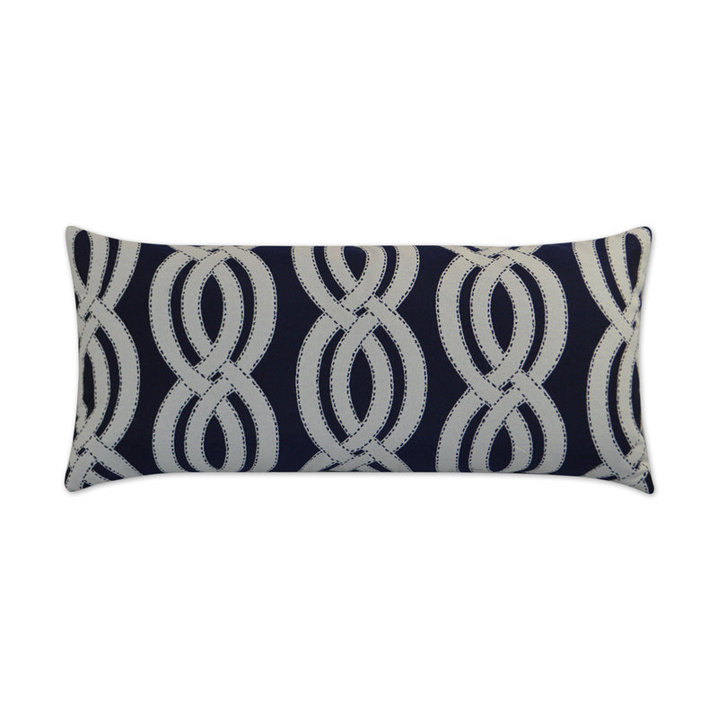 Outdoor Sea Shore Lumbar Pillow - Navy - DV Kap
