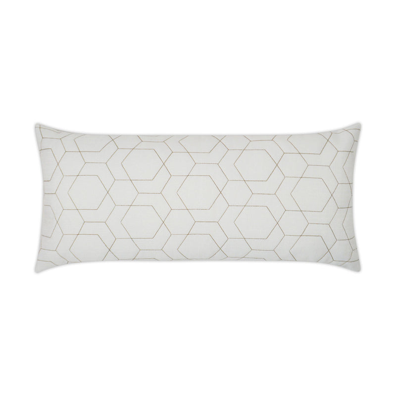 Outdoor Hex Quilt Lumbar Pillow - White - DV Kap