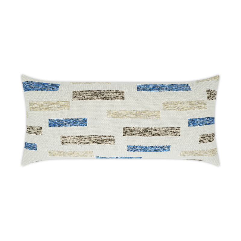 Outdoor Blockweave Lumbar Pillow - Blue - DV Kap