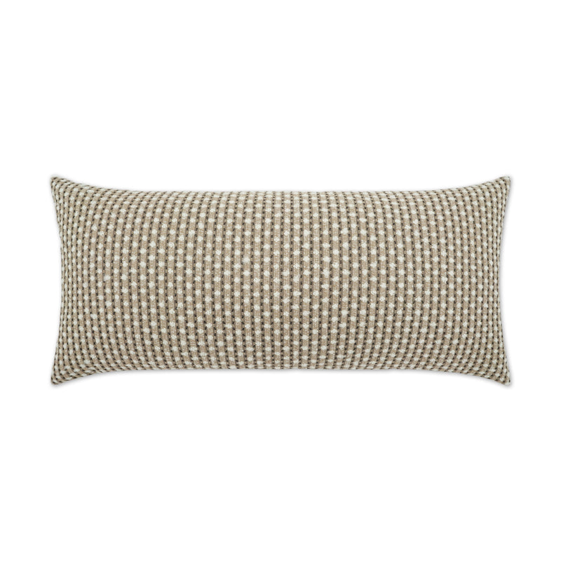 Outdoor Dot Dash Lumbar Pillow - Taupe - DV Kap