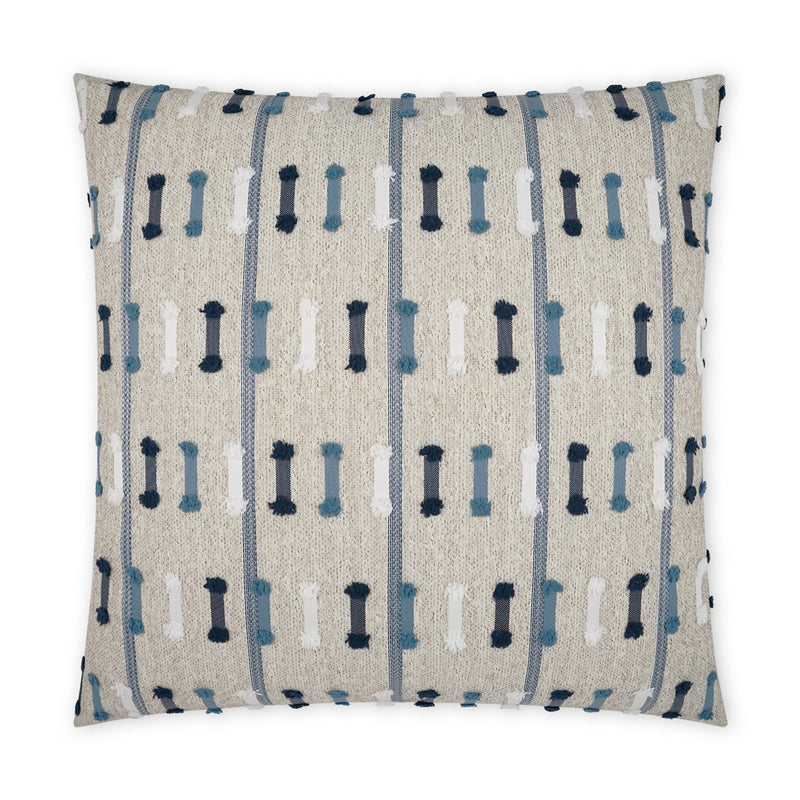 Outdoor Tassel Stripe Pillow - Blue - DV Kap