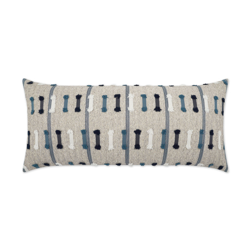 Outdoor Tassel Stripe Lumbar Pillow - Blue - DV Kap