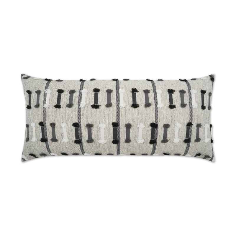 Outdoor Tassel Stripe Lumbar Pillow - Grey - DV Kap