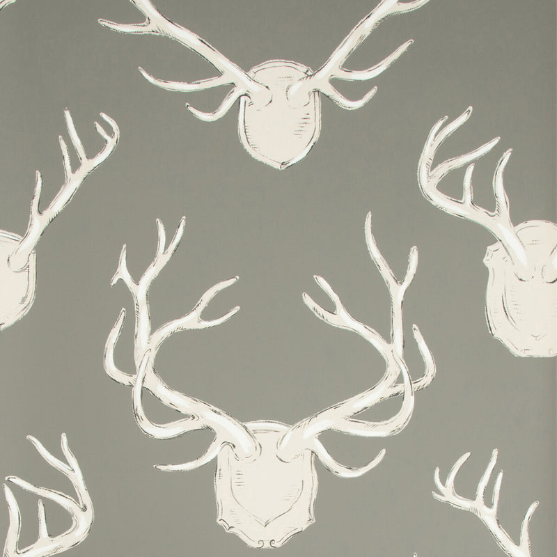 LEE JOFA - ANTLERS PAPER- GREY - Wallcovering by the Roll GREY