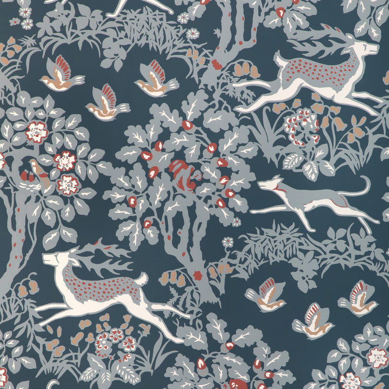 LEE JOFA - MILLE FLEUR WP- DENIM - Wallcovering by the Roll DENIM