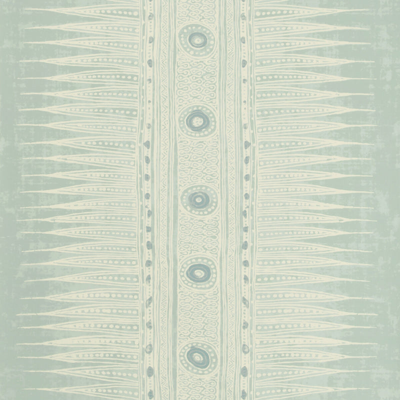 LEE JOFA - INDIAN ZAG PAPER- AQUA - Wallcovering by the Roll AQUA