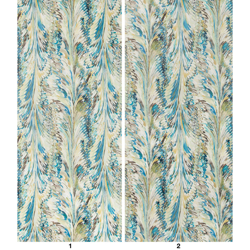 LEE JOFA - TAPLOW PAPER- PEACOCK/GOLD - Wallcovering by the EACH PEACOCK/GOLD