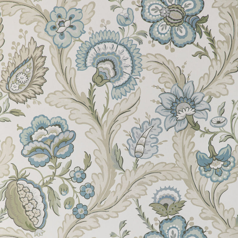 LEE JOFA - WIMBERLY PAPER- AQUA/SAGE - Wallcovering by the Roll AQUA/SAGE