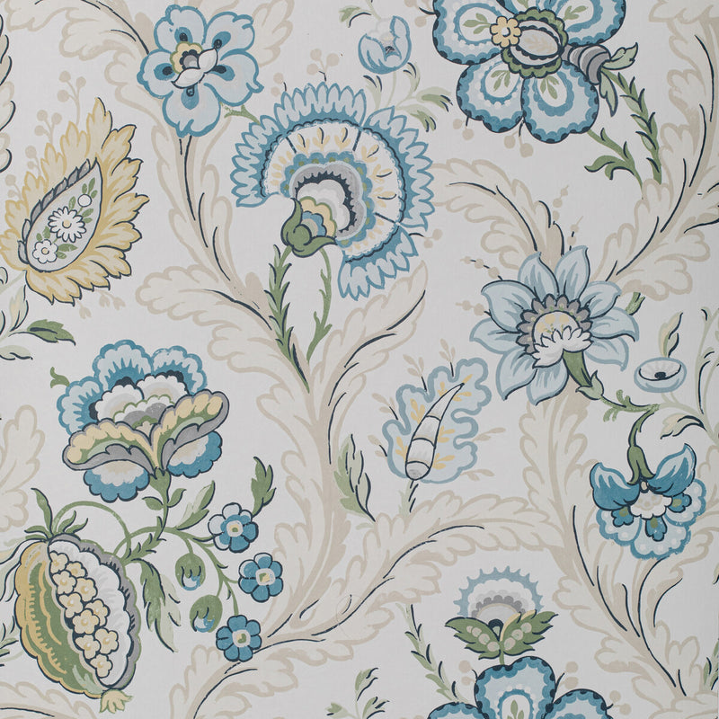 LEE JOFA - WIMBERLY PAPER- BLUE/SPRING - Wallcovering by the Roll BLUE/SPRING