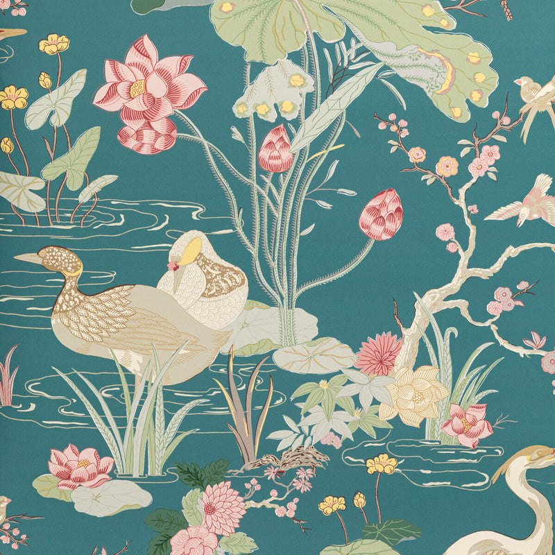 LEE JOFA - LUZON PAPER- LAGOON - Wallcovering by the Roll LAGOON