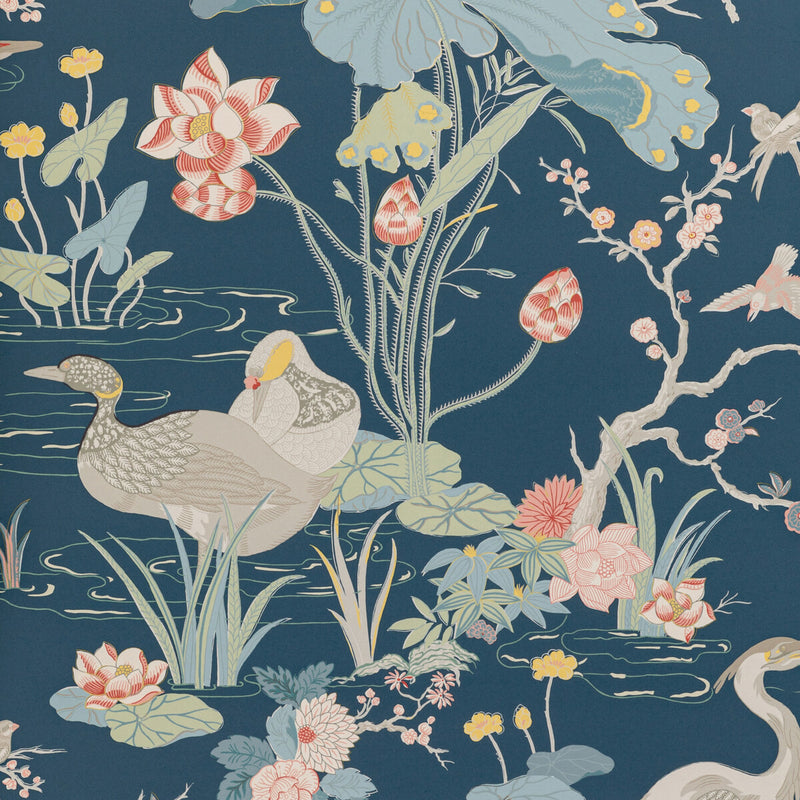 LEE JOFA - LUZON PAPER- SAPPHIRE - Wallcovering by the Roll SAPPHIRE
