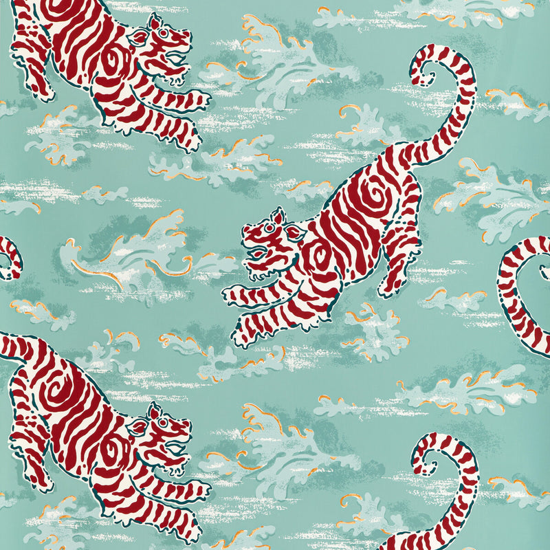 LEE JOFA - BONGOL PAPER- AQUA - Wallcovering by the Roll AQUA
