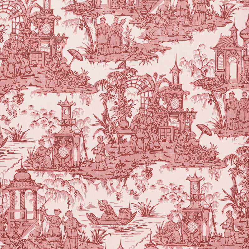 LEE JOFA - PAGODA TOILE PAPER- GARNET - Wallcovering by the Roll GARNET