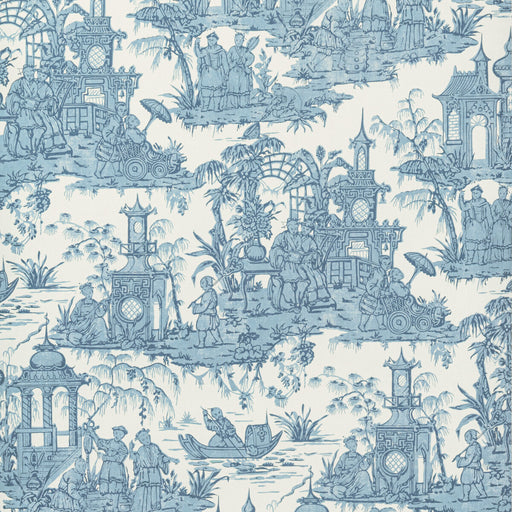 LEE JOFA - PAGODA TOILE PAPER- BLUE - Wallcovering by the Roll BLUE