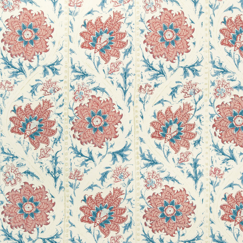 LEE JOFA - CALICO VINE WP- BLUE RED - Wallcovering by the Roll BLUE RED