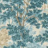 LEE JOFA - WOODLAND PAPER- AQUA - Wallcovering by the Roll