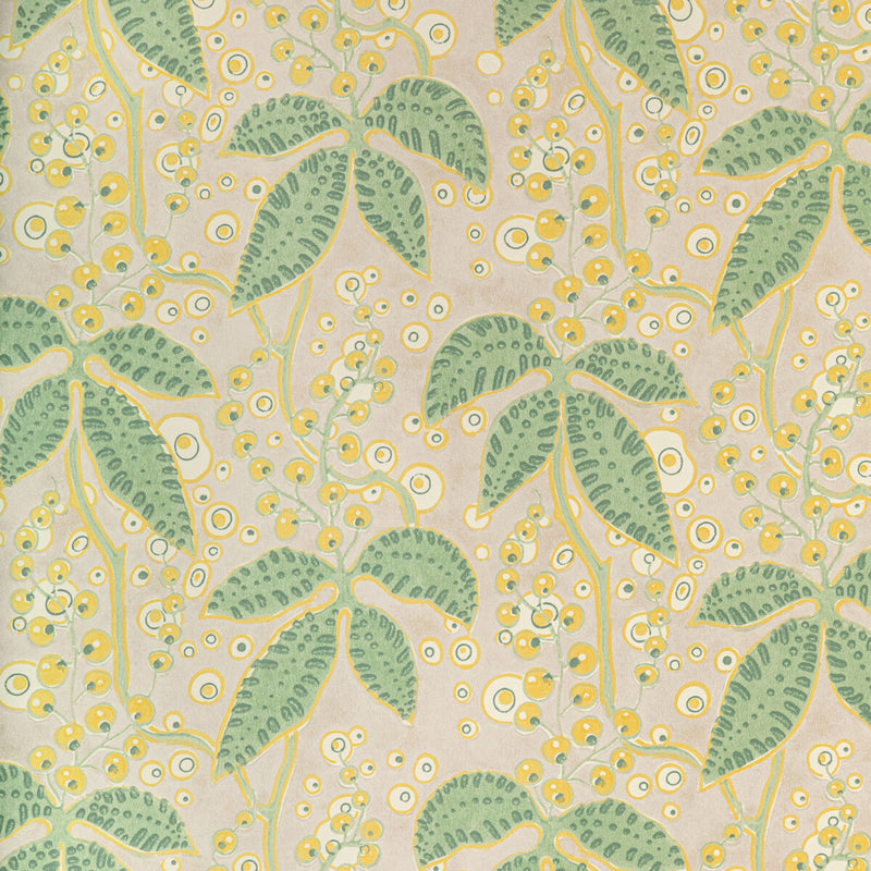 LEE JOFA - PUTNAM PAPER- CELERY/YELLOW - Wallcovering by the Roll CELERY/YELLOW