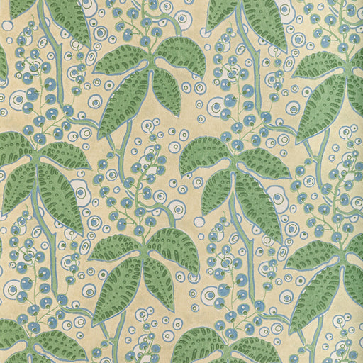 LEE JOFA - PUTNAM PAPER- LEAF/BLUE - Wallcovering by the Roll LEAF/BLUE