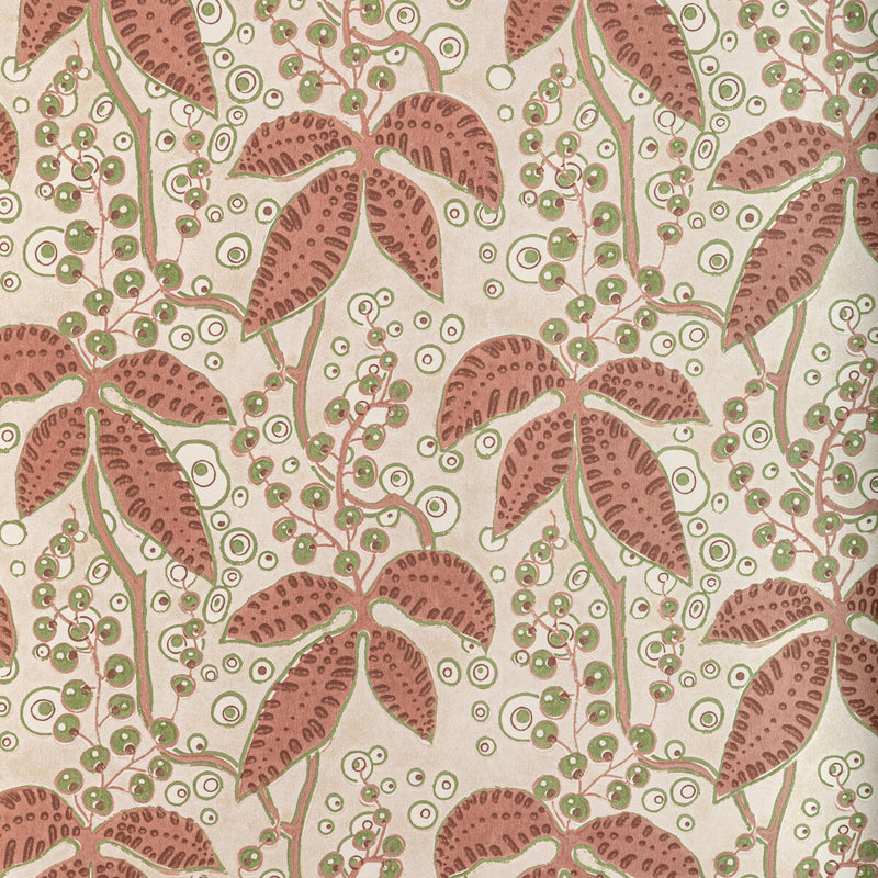 LEE JOFA - PUTNAM PAPER- BRICK/GREEN - Wallcovering by the Roll BRICK/GREEN