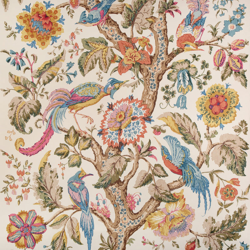 LEE JOFA - TREE OF LIFE PNL- DENIM/BERRY - Wallcovering by the Roll DENIM/BERRY