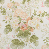 LEE JOFA - GRAND ALTHEA WP- APRICOT/MOSS - Wallcovering by the Roll