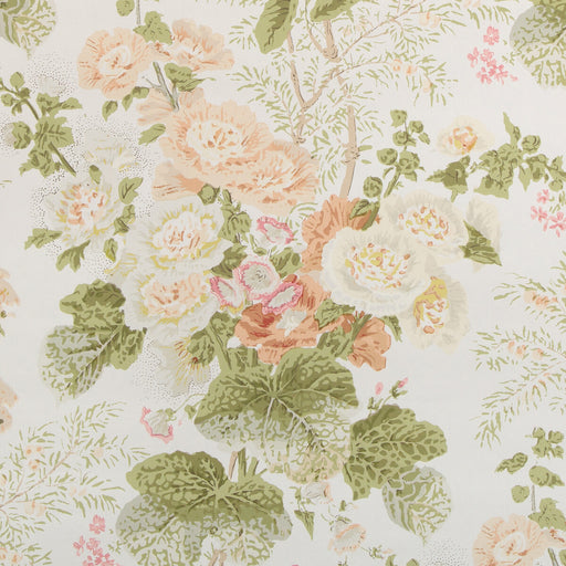 LEE JOFA - GRAND ALTHEA WP- APRICOT/MOSS - Wallcovering by the Roll APRICOT/MOSS