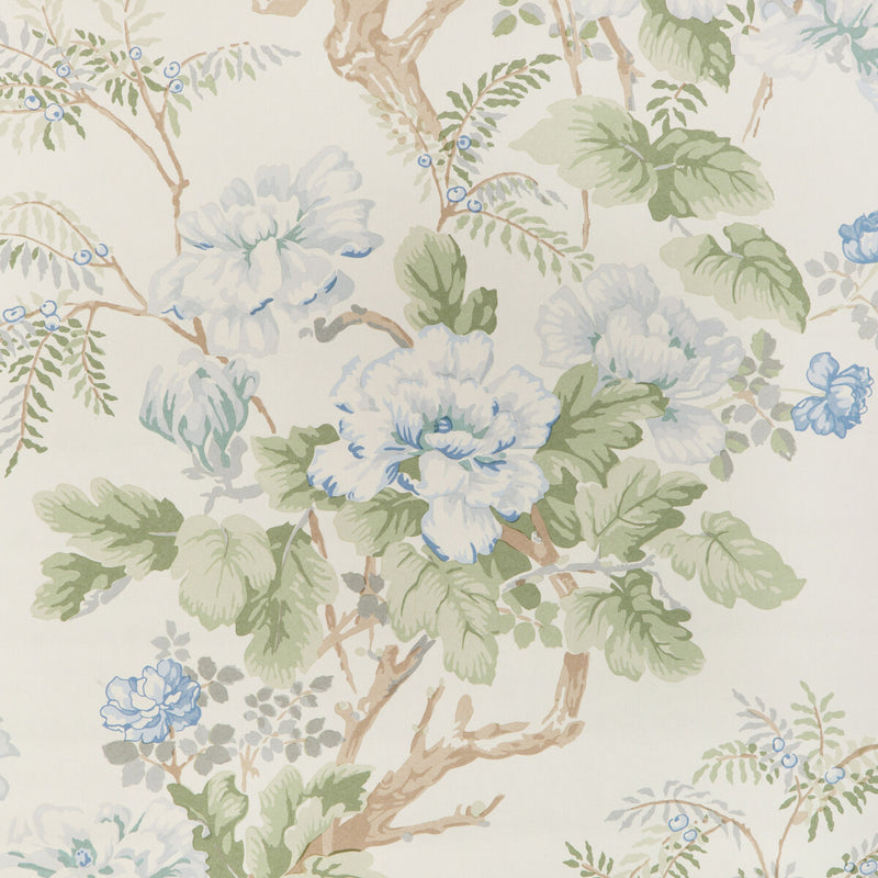 LEE JOFA - CHINESE PEONY WP- BLUE - Wallcovering by the Roll BLUE