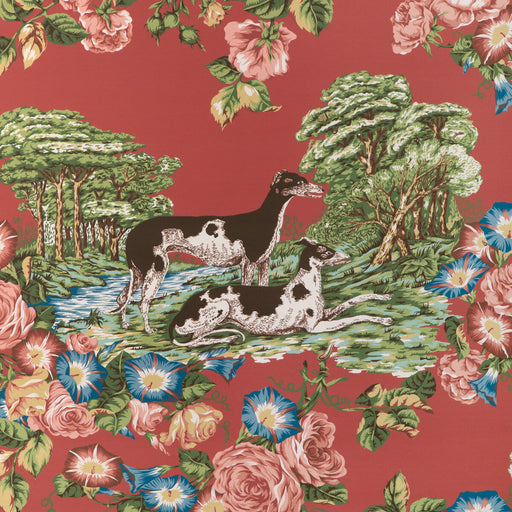 LEE JOFA - WHIPPETS PAPER- RED - Wallcovering by the Roll RED